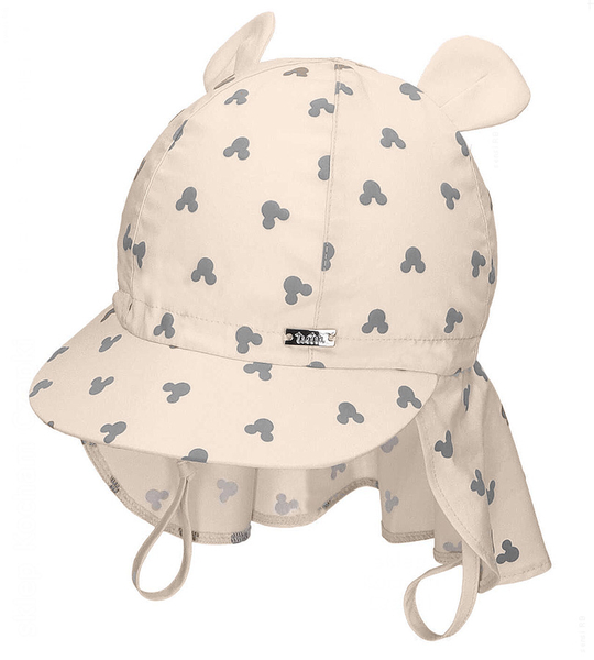 Czapka z ochroną karku, dla dziecka, z filtrem UV+30, Ondrea, kremowa, 46-48 cm