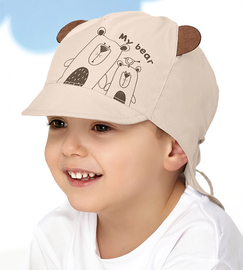 Czapka na lato dla chłopca, safari, beżowa, Veggo, 51-53 cm