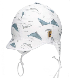 Czapka z filtrem UV + 30 na lato dla chłopczyka, Whales, 46-48 cm