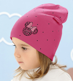 Czapka wiosenna/jesienna, dziewczęca, Dianca, ciemny róż, 48-50 cm