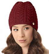 Czapka zimowa, damska, Wennis, bordowy, 55-57 cm