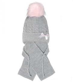 Elegancka czapka i szalik dla dziewczynki, Violinka rozm. 40-44