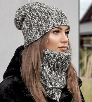 Komplet zimowa czapka i komin damski, Christine,  rozm. 56-59 cm