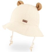 Kapelusz dla dziecka, muślinowy, kremowy, Jorgina, 44-46 cm