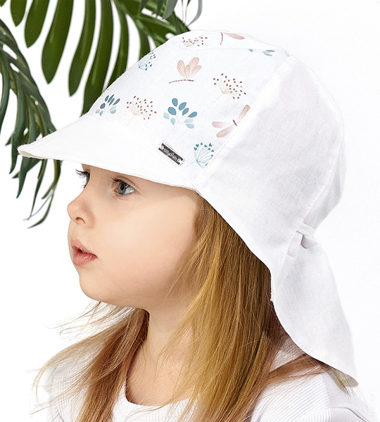 Czapka z daszkiem dla dziewczynki, safari, biała, Livadh, 49-51 cm