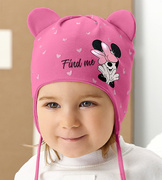 Czapka wiosenna dla dziewczynki, Mainu, róż ciemny, rozm. 42-46 cm