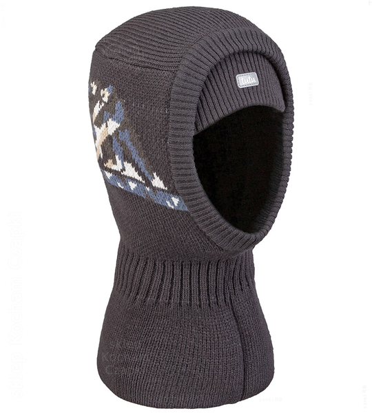 Kominiarka zimowa dla chłopca, Fliggy, ciemny szary, 48-52 cm