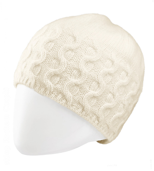 Czapka damska z wełny merino i kaszmiru, jesienna/zimowa, Elitana, kremowa, 54-56  cm