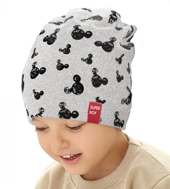 Czapka wiosenna/jesienna dla chłopca,  szary jasny, Beniu, 48-50 cm