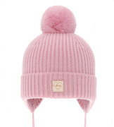 Czapka zimowa dla dziewczynki, 100% wełniana merino, podszewka merino, Vahana, jasnoróżowa, 40-42 cm