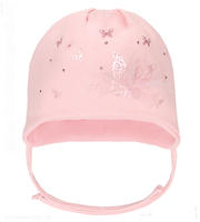 Elegancka biała czapeczka dla dziewczynki motylki i tiul Karla  rozm. 36-38 cm