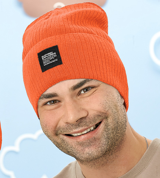 Czapka wiosenna/jesienna męska, Darde, pomarańczowa, 56-58 cm