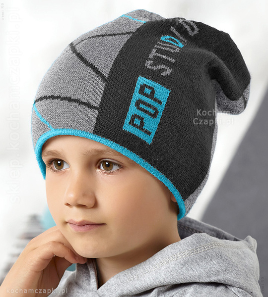 Sportowa czapka zimowa z polarową podszewką, smerf Ikuo  rozm. 50-54 cm