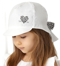 Czapka na lato dla dziewczynki, safari, Egana, biały, 53-55 cm