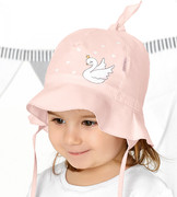Kapelusz dla dziewczynki, miejsce na kucyka, Wabena, pudrowy róż, 48-50 cm