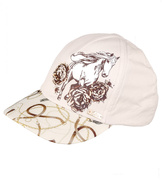 Czapka z daszkiem dla dziewczynki, filtr UV, Cavallo, beż jasny, 50-54 cm