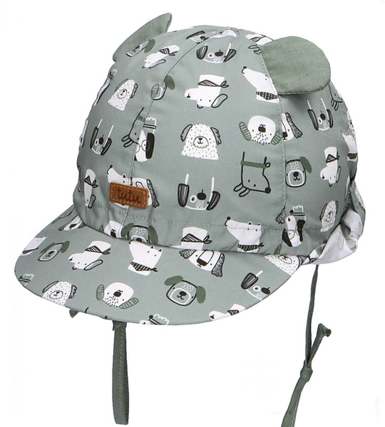 Czapka na lato z daszkiem, filtr UV, zielona, Canculk, 50-52 cm