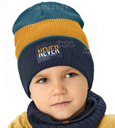 Dzianinowa, kolorowa, czapka dla chłopca, w prążek, Perry, rozm. 50-54 cm