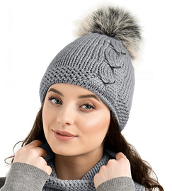 Czapka zimowa , wełniana z wiskozą, Show, Loman, rozm. 55-57 cm