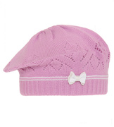 Beret dla dziewczynki wiosenny, różowo-fioletowy, Bimini, 49-52 cm