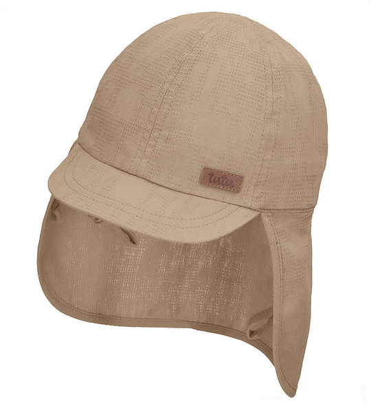 Czapka na lato dla chłopca, safari, z fitrem UV,  ciemnobeżowa, Pazza, 50-52 cm