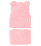 Komplet wiosenny/jesienny dla dziewczynki, czapka i komin, róż jasny (3), Jakra, 50-54 cm