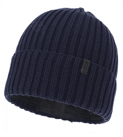 Czapka zimowa męska, z wełną merino i polarem , Ryttol, granatowa, 56-58 cm