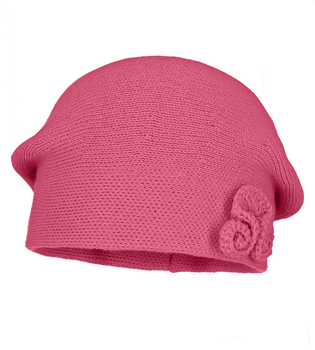 Czapka zimowa damska, beret pieczarka, Tesoni v.3, róż malina, 55-57 cm