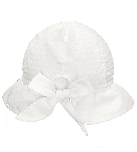 Kapelusz na lato dla dziewczynki, elegancki i delikatny, Belinia, biały,  50-52 cm