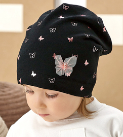 Czapka dla dziewczynki, wiosenna/jesienna, Hudie, rozm. 47-50 cm