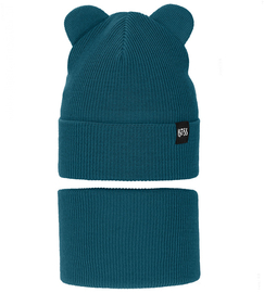 Komplet wiosenny/jesienny dla chłopca, czapka i komin, morski, Jragan, 50-54 cm