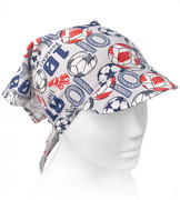 Chustka z daszkiem dla chłopca, wiązana na lato, AM-06, szary/ piłki, 45-48 cm