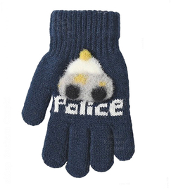 Rękawiczki dla chłopca,POLICE,  R230, granatowy,  rozm. 5-8 lat