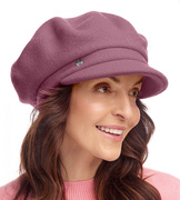 Kaszkiet damski zimowy, wełniany, Werona, wrzosowy ciemny, 55-58 cm