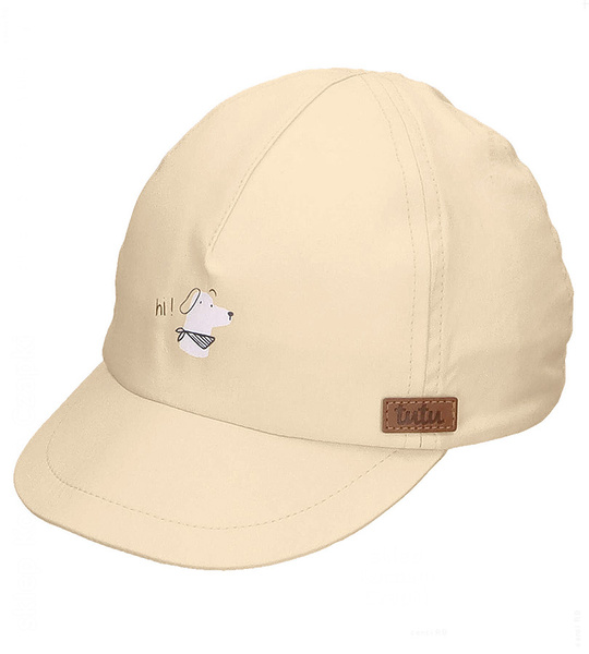 Czapka z daszkiem dla dziecka, filtr UPF 30+, Apsik, kremowa, 48-52 cm