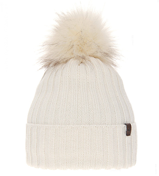 Czapka zimowa damska, z wełną merino, Texa, kremowy, 55-60 cm	