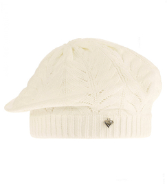 Beret dla dziewczynki,  wiosenny/jesienny, kremowy, Plaer, 52-54 cm