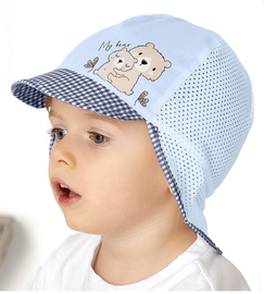 Czapka na lato dla chłopca, z siateczką, Meoso, niebieska, 48-50 cm