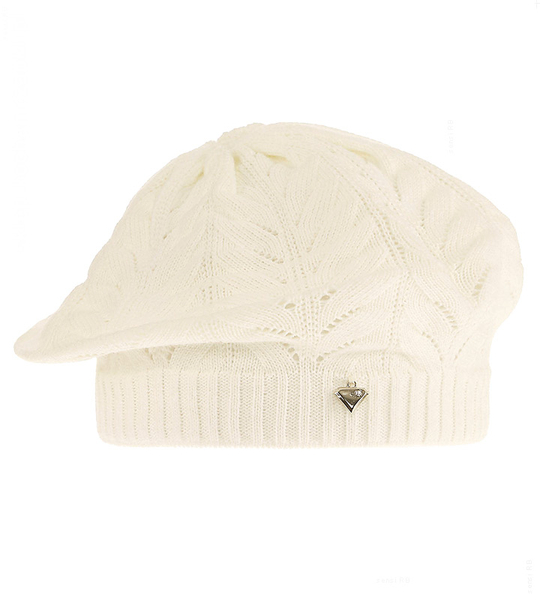 Beret dla dziewczynki,  wiosenny/jesienny, kremowy, Plaer, 52-54 cm