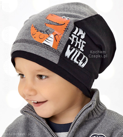 Czapka z dinozaurem wiosenna/jesienna dla chłopca, In the wild, r. 48-50 cm