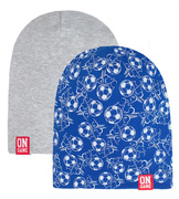 Czapka chłopięca, wiosenna, jesienna, chaber+szary, On Game, 48-51cm