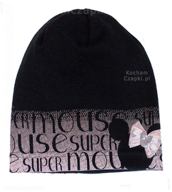 Czapka smerfetka wiosenna/ jesienna dla dziewczyni, bawełniana Super Mouse, 48-50 cm