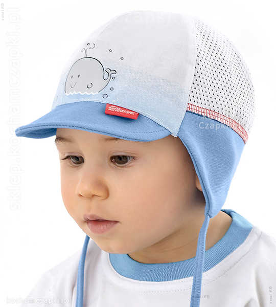 Czapka niemowlęca na lato Balene rozm. 39-41 cm