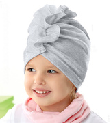Czapka dla dziewczynki, turban z falbaną, Martisa, czarna, rozm. 44-46 cm