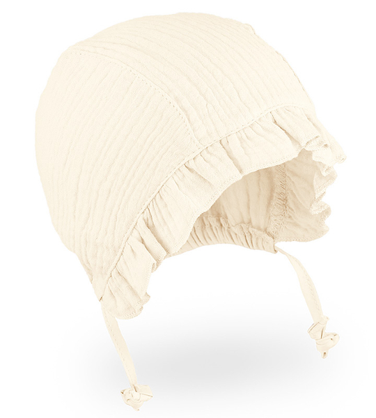  Bonetka z muślinu, czapeczka na lato Cristina, rozm. 40-42 cm
