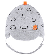 Czapka dla chłopca wiosenna-jesienna, szara,  Philip, 44-46 cm