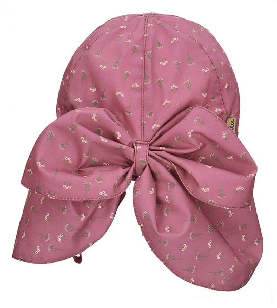 Czapka safari dla dziewczynki, wiązana, filtr UV+30, Pollia, wrzosowy róż, 50-52 cm