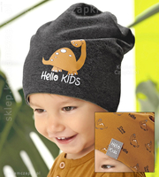 Czapka 2w1, dwustronna bawełniana czapka z dinozaurami Dinosaurus Kids rozm. 48-50 cm