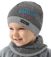 Komplet wiosenny/jesienny dla chłopca, komplet czapka i komin, szary (2), High Level, 50-54 cm