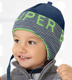 Czapka na jesień/wiosnę dla chłopca, Super Look, niebieski+zielony, 42-46 cm